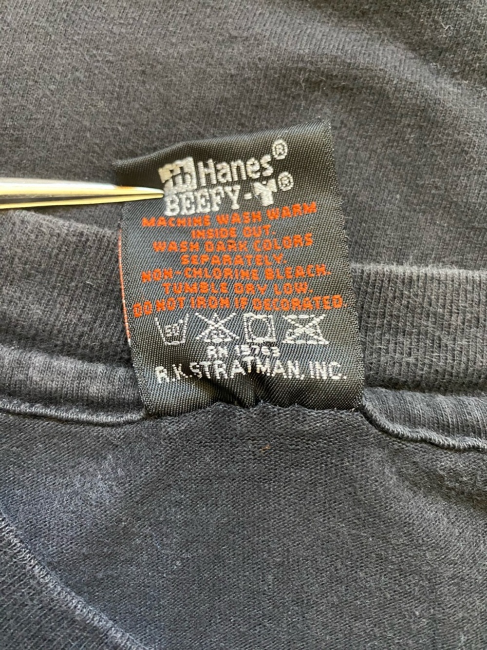 Vintage Harley Davidson RK Stratman Shirt L 90s Blue Flames Skull Colorado USA - Picture 10 of 10